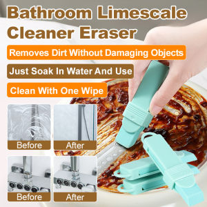 🔥 Super Low Price🔥Bathroom Scale Cleaning Eraser Glass Scrubber For Stains Removal Mirror Aquarium Limescale Cleaner Magic Cleaning Tool For Walls Tiled Surfaces Scale Cleaning Eraser Glass Scrubber Water Stain Remover Effortless Cleaner