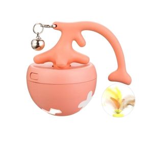 CUTE ELVES Motion Activate Electric Cat Teasing Toy Ball Bite Resist Automatic Fish Bone Spinning Ball Funny Mouse Catching Interactive Cat Toy for Cats Training
