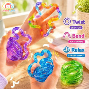 CuddleCove Sensory Twist Fidget Toy Crystal Clear Bend Loop Finger Stress Relief Focus Aid For Kids Teens