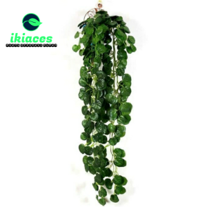 DAUN RAMBAT BULAT MANGKUK DAUN JUNTAI DAUN PLASTIK DAUN PALSU DAUN DEKORASI BUNGA PLASTIK TANAMAN ARTIFICIAL