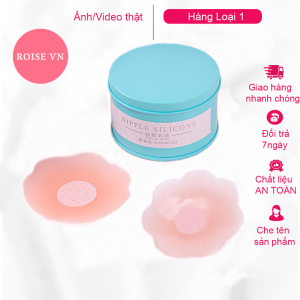 Miếng Dán Ngực Silicon dán ti Hộp 5 cặp siêu dính tái sử dụng được nhiều lần