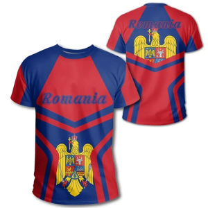 [Local Stock] VCC Romania Flag Graphic T Shirt for Men Football Jersey Wholesale Soccer Shirts Club Team T-shirt Rumania Coat Of Arms Men Clothing