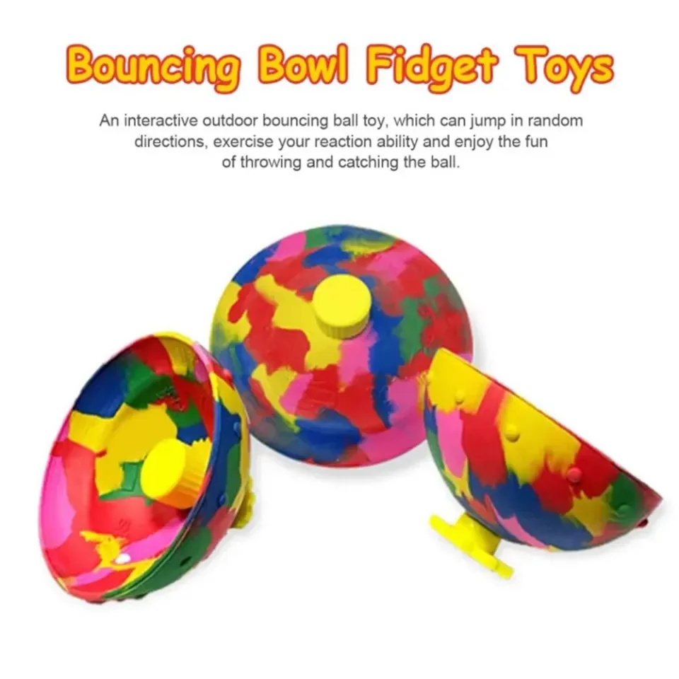 Bouncing Bowl Fidget Toys Camouflage Bounce Ball Pop Ups Toy Spinning Toy  Stress Relief Toy Gift for Outdoor Game | Lazada