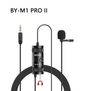 BOYA BY-M1 PRO II Wired Microphone Lavalier Lapel Mic Noise Cancelling Mic for Vlogging Android DSLR
