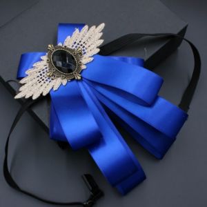 HEALMEYOU Faux Stone Mens Suit Lapel Flowers Polyester Alloy Neck Decoration Bow Tie Necktie Wedding