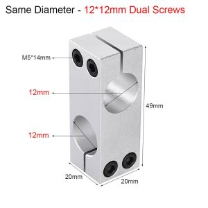 MILDGLOW 1Pcs Vertical Fixed Diameter Pillar Fixing Clamp Aluminum Alloy Optical Axis Steel Pipe Fixing Bracket Same/Different Diameter Fastening Cross Clip