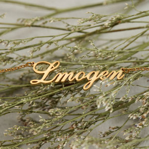 028 Kalung Custom Liontin Nama Font Tanda Tangan Bisa Buat Nama Sendiri Lapis Emas 24k Anti Karat