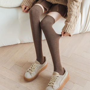 ถุงเท้ายาวเหนือเข่าสำหรับผู้หญิง ถุงเท้ายาวถึงเข่าฤดูใบไม้ผลิและฤดูใบไม้ร่วง ถุงเท้าต้นขาสูง ถุงเท้าน่องกระชับสัดส่วนกันลื่น ฤดูใบไม้ร่วงและฤดูหนาว