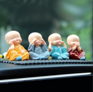 Bộ Tượng 4 Chú Tiểu Tứ Không Dùng Để Trang Trí Ô Tô Bàn Làm Việc
