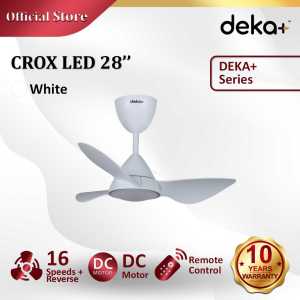 DEKA+ CROX 28 3 Blades 14 Speeds +TURBO with Remote Control DC Motor 3 Colour LED Ceiling Fan MB/WH/WN/PW Kipas Siling