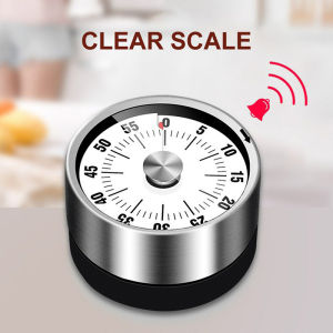 Mechanical Manual Digital Timer 60-Minutes Alarm Stainless Steel Cooking TimerKitchen Timer Magnetic