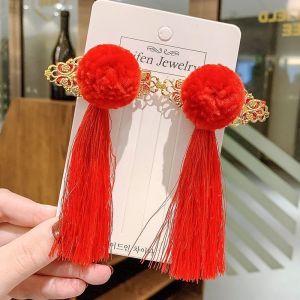 Jepit Rambut Sincia Imlek 2024 TERBARU Pita Anak Dewasa Jepitan Ikat Hair Aksesoris CNY Merah Pink