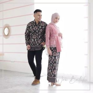 EMRAN BATIK BISA COD- Batik Couple Pasangan Viola Kebaya Brokat Modern Couple baju couple brukat kondangan kebaya wisuda batik couple terbaru kebaya kondangan wanita baju Dress kondangan setelan kebaya baju batik Kebaya Couple Pasangan 2023