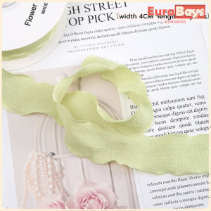 E.B. Ruffle Ribbons 10 Yards Wrinkled Wave Edge Ribbon for Bridal Bouquets Gifts Wrapping Wedding Decor