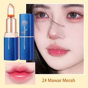 Lipstik pengubah warna jeli bunga LESSXCOCO pengembangan warna pelembab yang tahan lama tidak mudah menempel pada cangkir melembabkan dan melembabkan lipstik harian