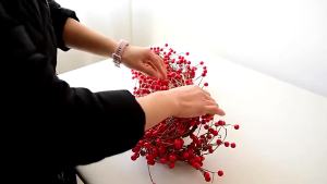 Chinese New Year Red Berry 150cm Hanging Ornament Home Ceiling Decoration for Festive Atmosphere