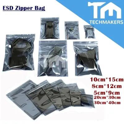 10pcs of Anti-Static Bag / ESD Zip Bags / Anti-Static Shielding Bag For Motherboard Zipper Bag Harddisk Techmakers