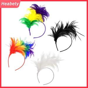 Heabety Đầy Màu sắc Mardi Gras lông Headband flapper headpiece dành cho người lớn bên trang phục phụ kiện tóc