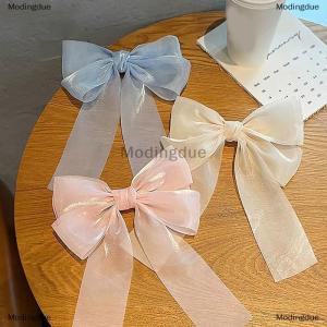 [COD] Modingdue New Black White Yarn Bow Hair Clip For Women Girls Spring Clip Back Head Hairpin Fashion Hair Accessories