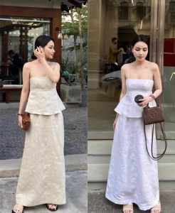 KZ Maxi Long Skirt Set Terno Coordinates - XS to Large  - xs to large - classy and elegant - premium fabric - excellent quality -  fabric from abroad  - premium quality  - mall quality  - multi way to wear - for dress skirt and trousers  - color: black