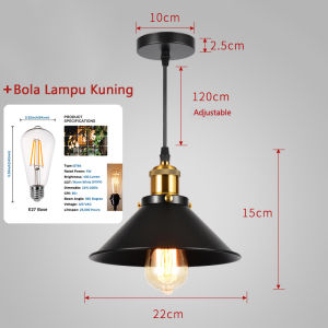 LAMPU HIAS GANTUNG KAP BESI CAPING RETRO VINTAGE CAFE VSK 7125 -DEKORASI CANTIK lampung gantung cafe resto modern lampu gantung cafe resto ORIGINAL