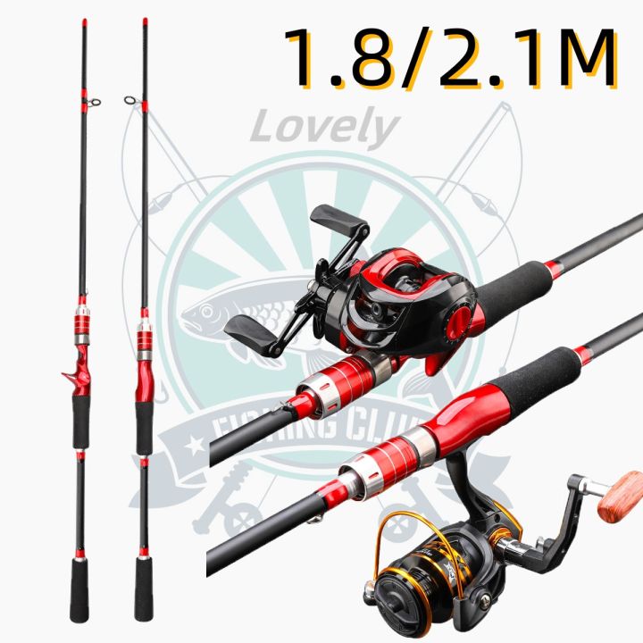 2.1M Carbon Fiber Fishing Rod Casting Spining Ultralight Fishing Rod  Adjustable Insertion M Action