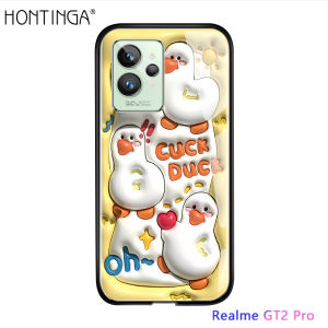 Hontinga Casing For Realme GT 2 Pro Master Neo 2 3 3T 5G Narzo 20 Pro 30A 50 Pro 50A Prime 50i 60 Q5 Pro 5G U1 X X2 Pro X50 Pro X7 Pro XT Case Inflate Design Duck SpongeBob Phone Case Tempered Glass Back Casing Hard Cases
