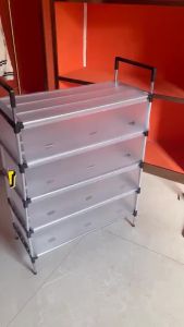 Kệ Inox 5 Tầng Có Vách Ngăn Chắn Bụi 3 CHIỀU Giá Để Giày Dép Tủ Giày Thế Hệ Mới