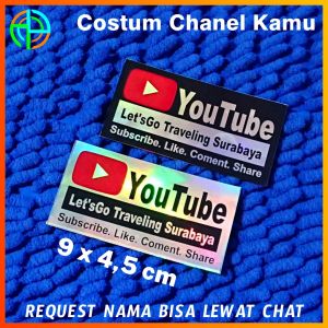 Stiker Hologram Custom Nama YouTube Channel Bahan Vynil