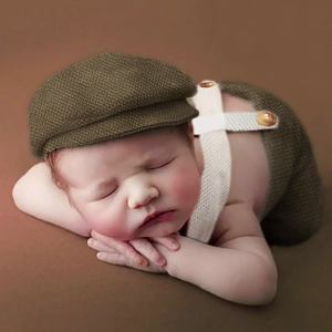 Newborn Gentleman Costume for Photography Vintage Baby Photo Suit Pants Gender Neutral Photo Outfit Infant Shower Gift