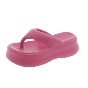 [Free Shipping] 7.0Cm Thick-Soled Slippers For Women Summer New Korean-Style Flip-Flops Casual High-Heeled Slippers