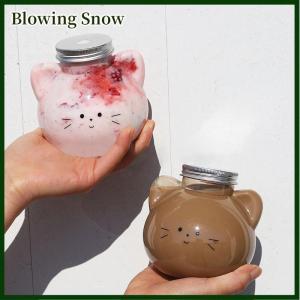 Blowing Kawaii Cat Water Bottles For Milk Tea Coffee Juice Portable Drinking Cup Home Transparent Juicing Beverage Drink Bottle BPA Free