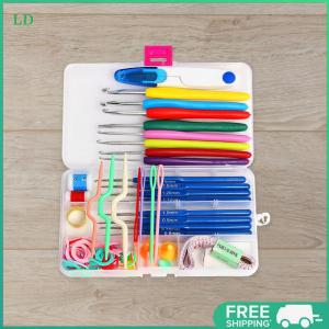 COD [Free Shipping] 16 Size Crochet Hook Set Crochet Hook Stainless Steel Knitting Needle Ergonomic Crochet Needles Set Knitting Accessories