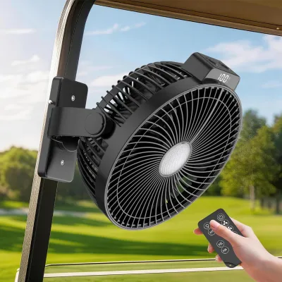 8-inch Magnetic Golf Cart Fan with Heavy-Duty Strap 12000mAH Battery Operated Fan with Dual-Magnet Bright Lighting Compatible with EZGO Club Car Yamaha Golf Cart Accessories Golf Gift 2026