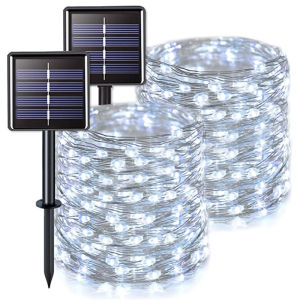 2PCS 22M200LED Đèn dây năng lượng mặt trời ngoài trời không thấm nước 8 chế độ Đèn thần tiên Đèn trang trí tiệc Giáng sinh