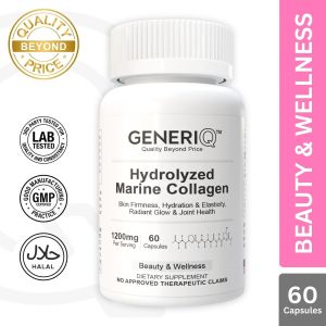 GENERIQ Hydrolyzed Marine Collagen 1200mg (Skin Glow Hydration & Joint Support)