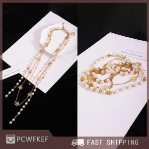 PCWFKEF Hot Sale Dây chuyền dài hai lớp giả đá quý dành cho nữ kiểu dáng cổ điển đính hạt mặt dây chuyền món quà tinh tế.