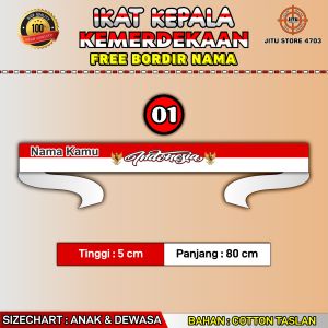 Ikat Kepala Anak/dewasa Hut Ri Kemerdekaan Free Custom Nama