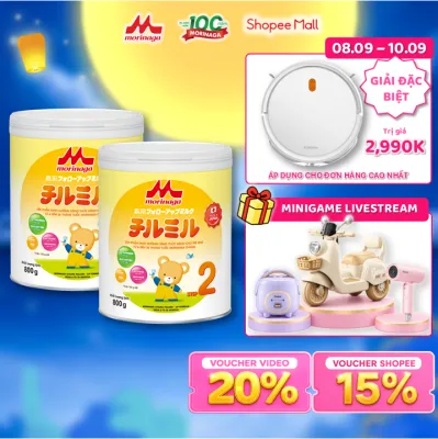 Combo 2 Lon Sữa Morinaga Chilmil 800g Nhật Bản – Nhập Khẩu Chính Thức Lactoferrin Tăng Cường Đề Kháng Hỗ Trợ Tiêu Hóa Cho Bé 6–36 Tháng