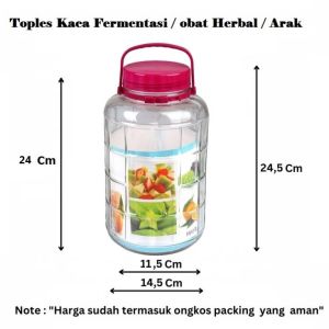 Home Line Toples Kaca Kedap Udara double Tutup dan Handle