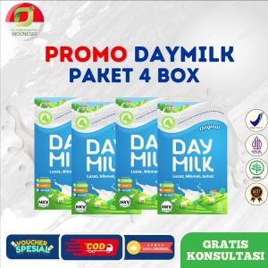 Daymilk Original Paket 4 Box Susu Kambing Etawa Kaleng Kalsium & Kalium untuk Kesehatan Tulang & Sendi