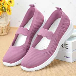 Korean Style Slip On Comfortable Shoes Lightweight Casual  Low Top Ballet Flat Walking For Women