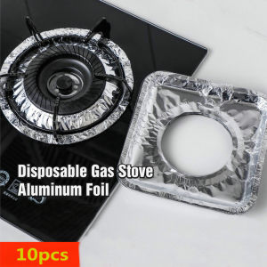 10 Tấm Lót Chống Dầu Lá Nhôm Cho Bếp Ga Cái/bộ Tấm Lau Dùng Một Lần Giấy Chống Dầu Mỡ Chịu Nhiệt Độ Cao Đồ Dùng Nhà Bếp