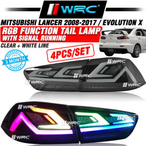 Mitsubishi Lancer 2008 - 2017 / Evolution X / Proton Inspira RGB Function Tail Lamp With Signal Running ( Clear + White Line )
