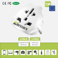 LENCENT 2 x Singapore to European Plug UK/US/American/Australia/China/Japan/Swiss/ International to EU Schuko Universal Adapter Grounded Travel Current Multi Plug Charger Converter. 