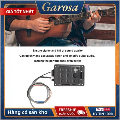 Garosa Keenso Guitar Pickup Hộp EQ Bộ cân bằng đàn guitar điện acoustic bằng nhựa với nguồn pin 9V Chọn nhanh Khuếch đại chính xác Điều khiển núm dễ dàng để thực hành phòng thu sân khấu