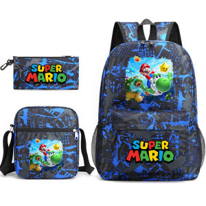 Backpack Super Mario Three-Piece Youth Student Schoolbag Men and Women Leisure Travel Backpack