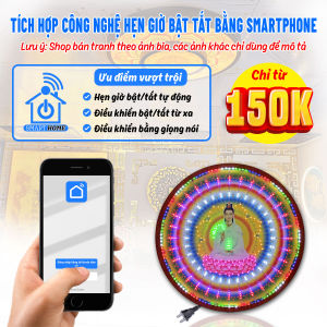 Hào Quang Led 32 Chương Trình Hoa Sen Đèn Trang Trí Bàn Thờ Treo CùngTượng Phật HQ-32CT-03