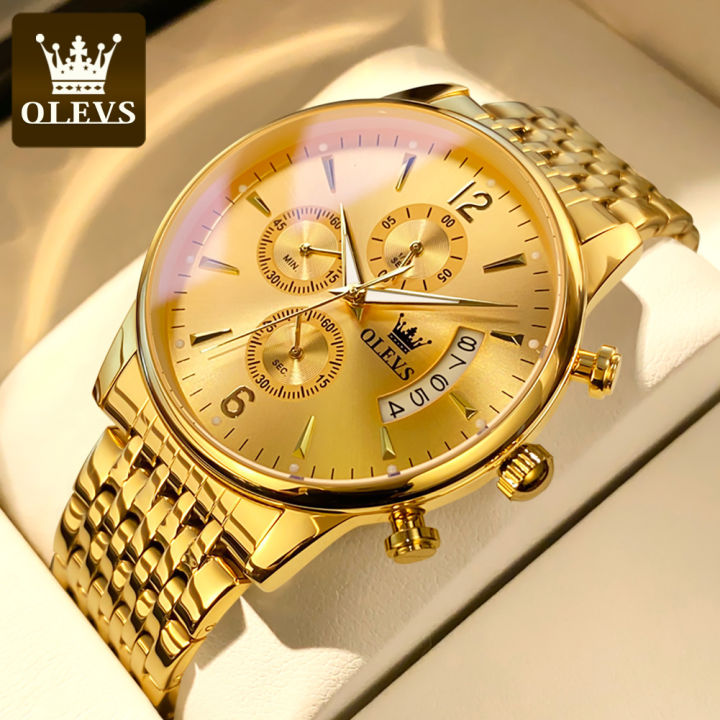 OLEVS New Gold Men's Watch Multifunction Fashion Watch