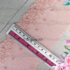 (Per Meter) RDK349 Renda Bordir Motif Cantik Lebar 9Cm